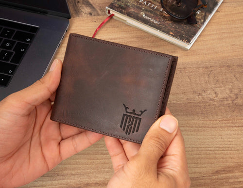 The Commuter - Personalized Leather Bifold Wallet with ID Window