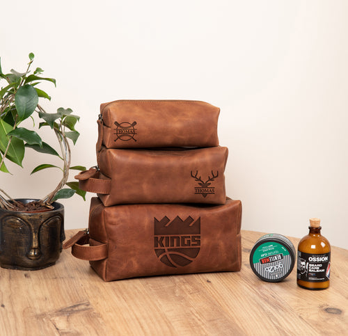 The Voyager - Personalized Leather Dopp Kit & Toiletry Bag